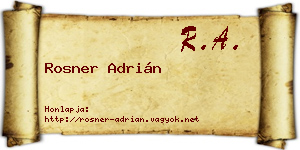Rosner Adrián névjegykártya